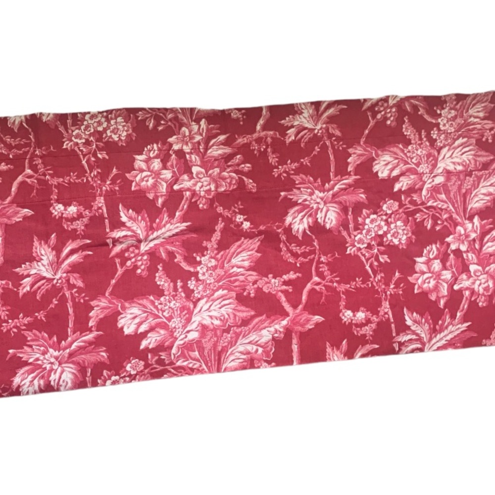 Martha Stewart French Toile Red White Floral 1 Blouson Tailored Valance 84”x18”